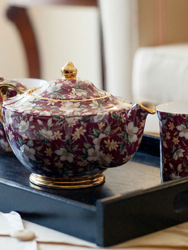 Tea pot set at Amica City Center senior living residence.