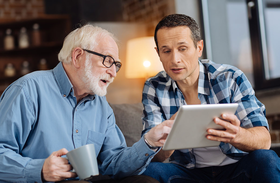Father and Son - Amica Conversations - 5 Tips for talking to parents about retirement living