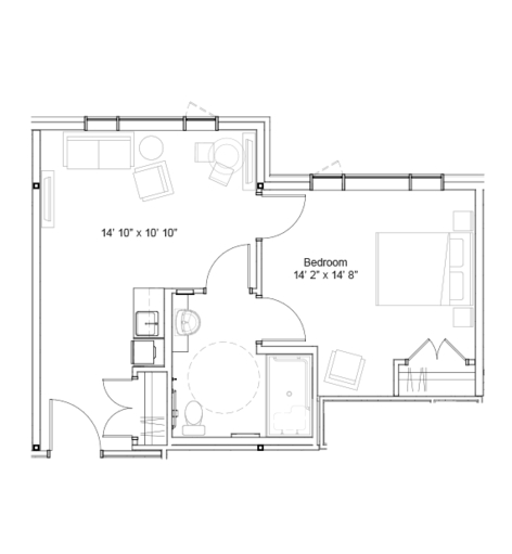 Amica Jubilee House - Suite 424 floor plan