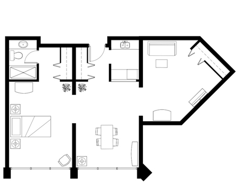 Arbutus Manor 1 bedroom + den floor plan- Suite 151