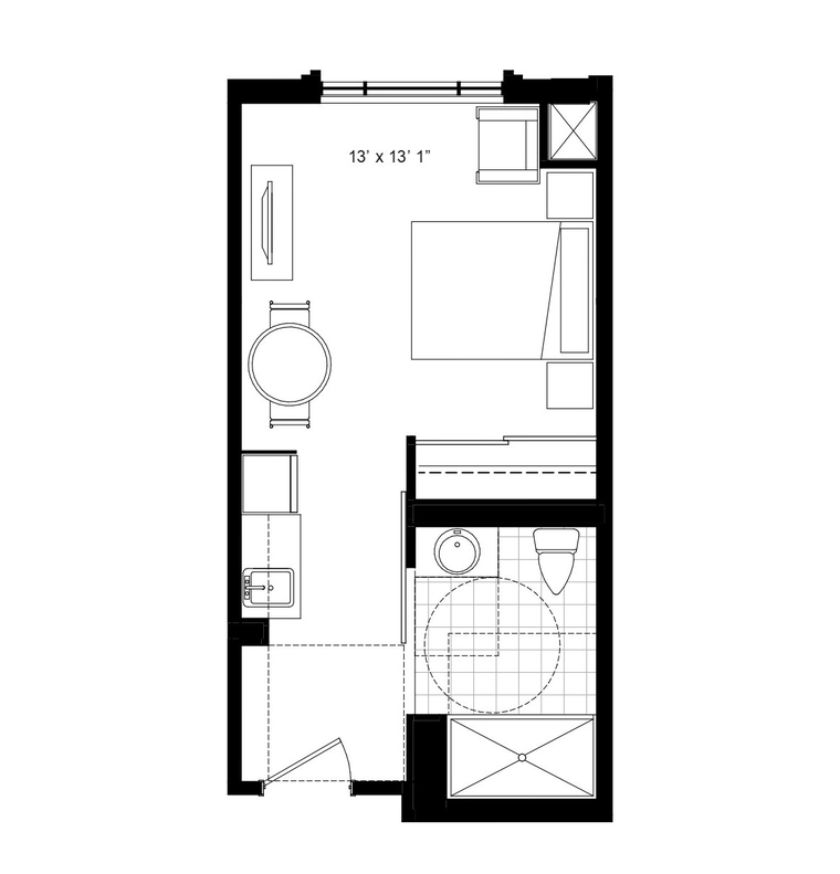 Pickering independent living studio floor 5