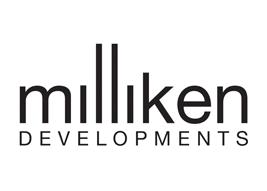 Milliken Developments logo, which is the company name, stacked.