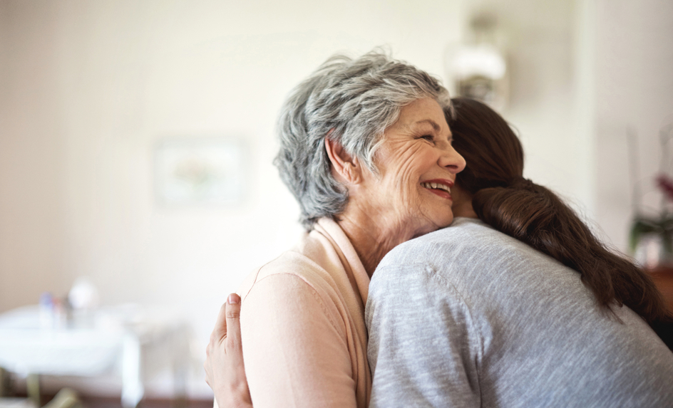 Image for Conversations Article Preventing caregiver burnout. Heart warming photo of senior.