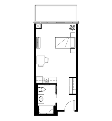 Floorplan of City Centre's Studio Suite