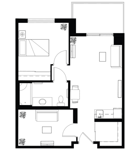 London-IL-OneBed+Den