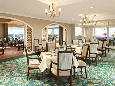 An interior rendering of the new dining room at Amica Somerset House