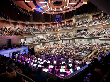 An interior shot of Roy Thomson Hall during a concert