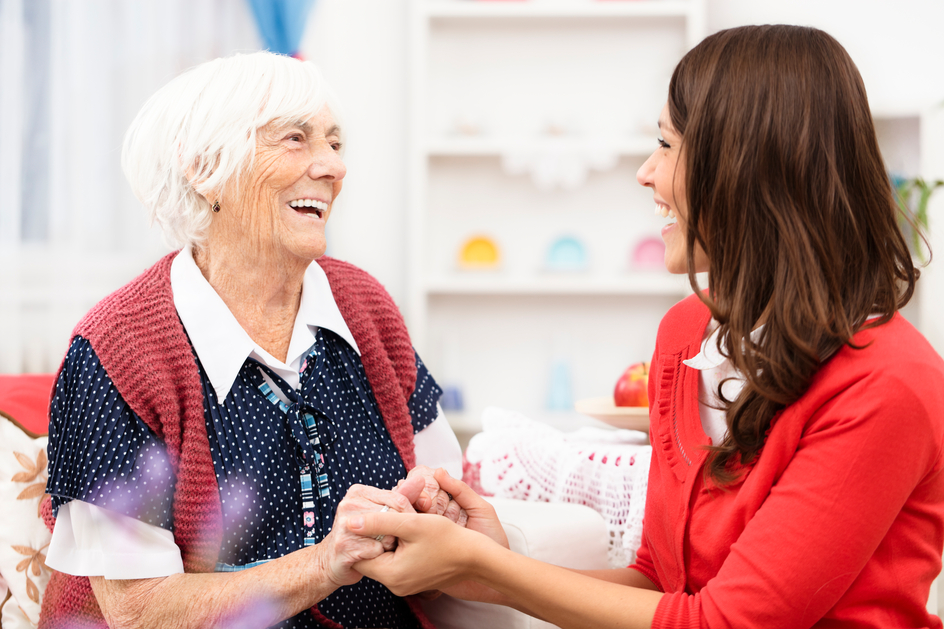 Image for Conversations Article Happy mom happy kids. Amica senior living residence.