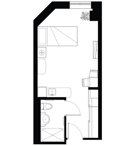 Amica Erin Mills Independent Senior Living Studio Sample Floor Plan