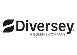 The Diversey logo, which is the name in black with
