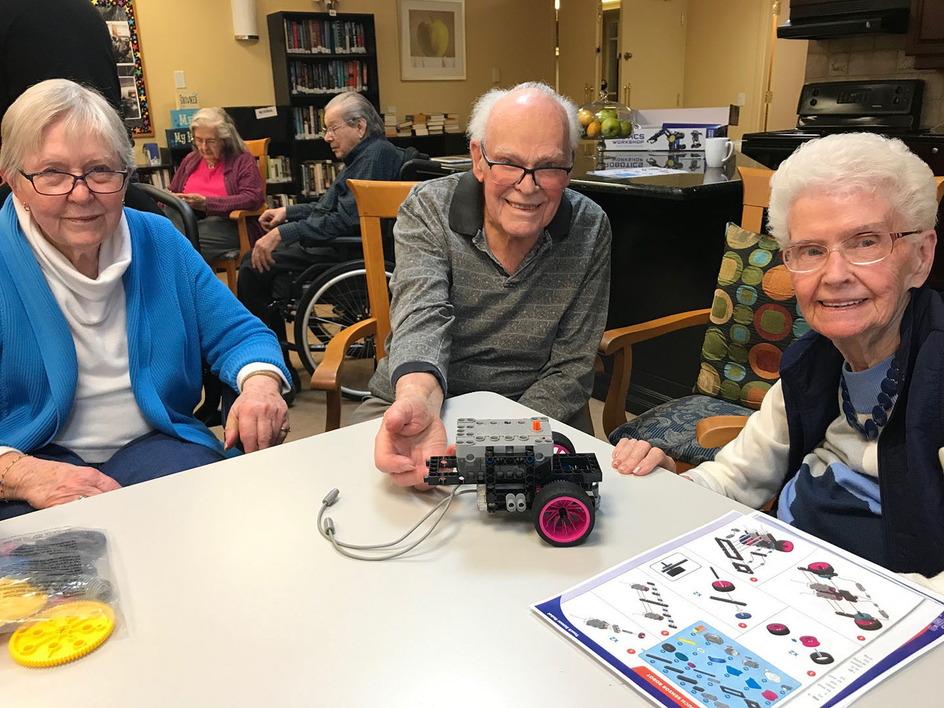 Seniors Learning Robotics and Code at Amica Senior Lifestyles