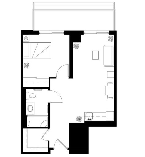 1 Bedroom Suite Plan for Amica London IL