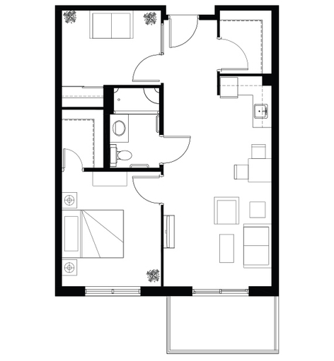 Bronte Harbour_IL_OneBed+Den