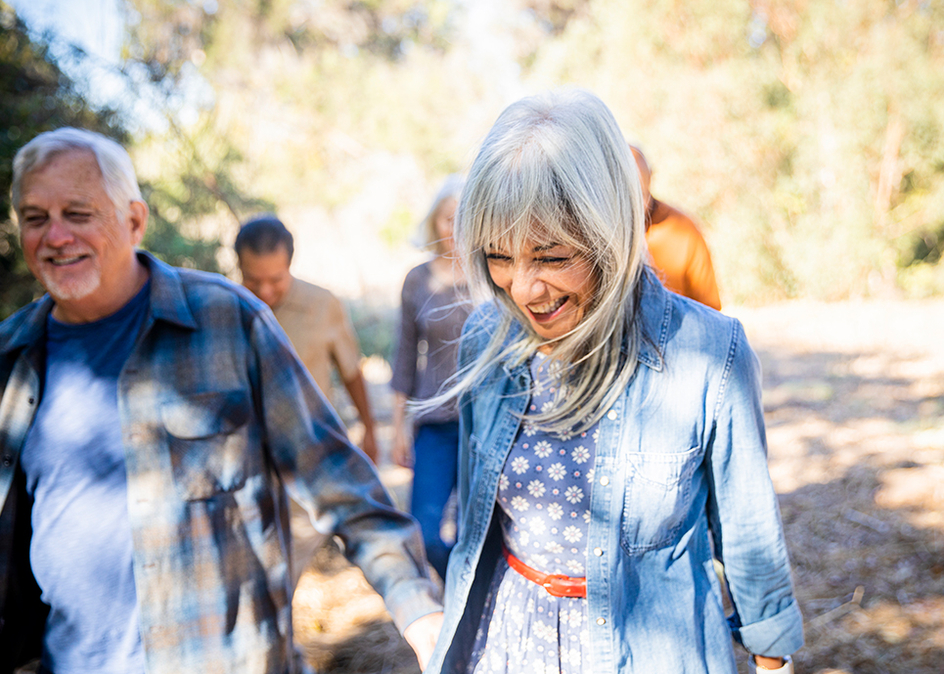 A group of senior friends exploring the outdoors.