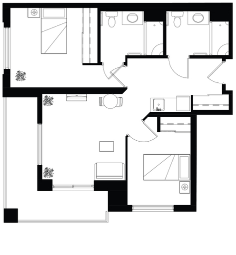 Amica London Independent Living Two Bedroom Sample Floor Plan