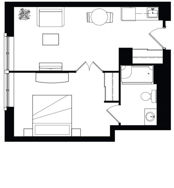 AOTA 1 Bed Floorplan